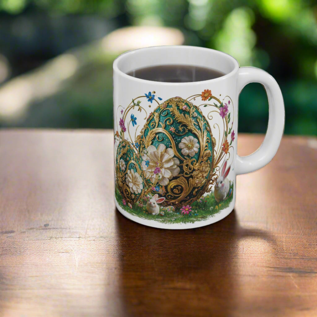 Blooming Elegance Easter Filigree Egg Mug - 04