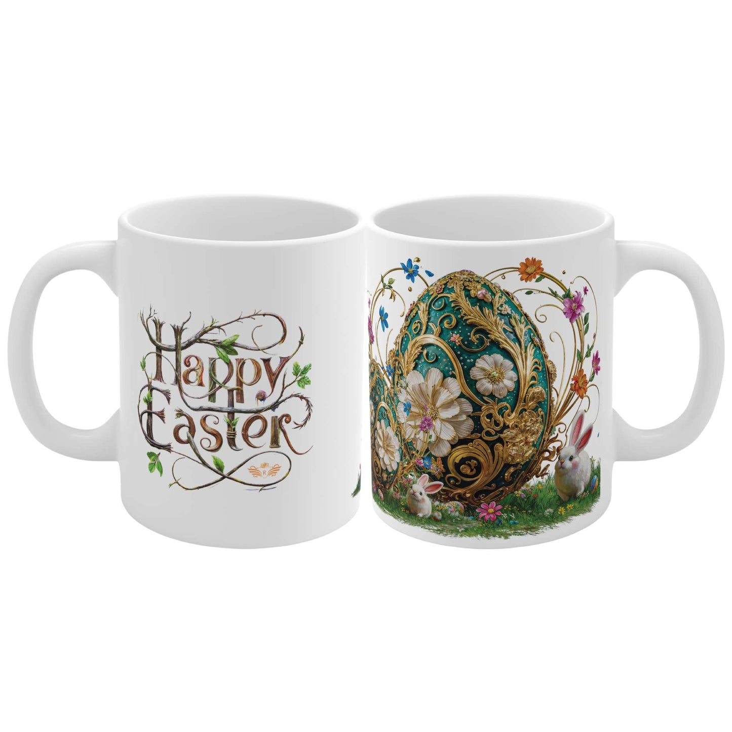 Blooming Elegance Easter Filigree Egg Mug - 03