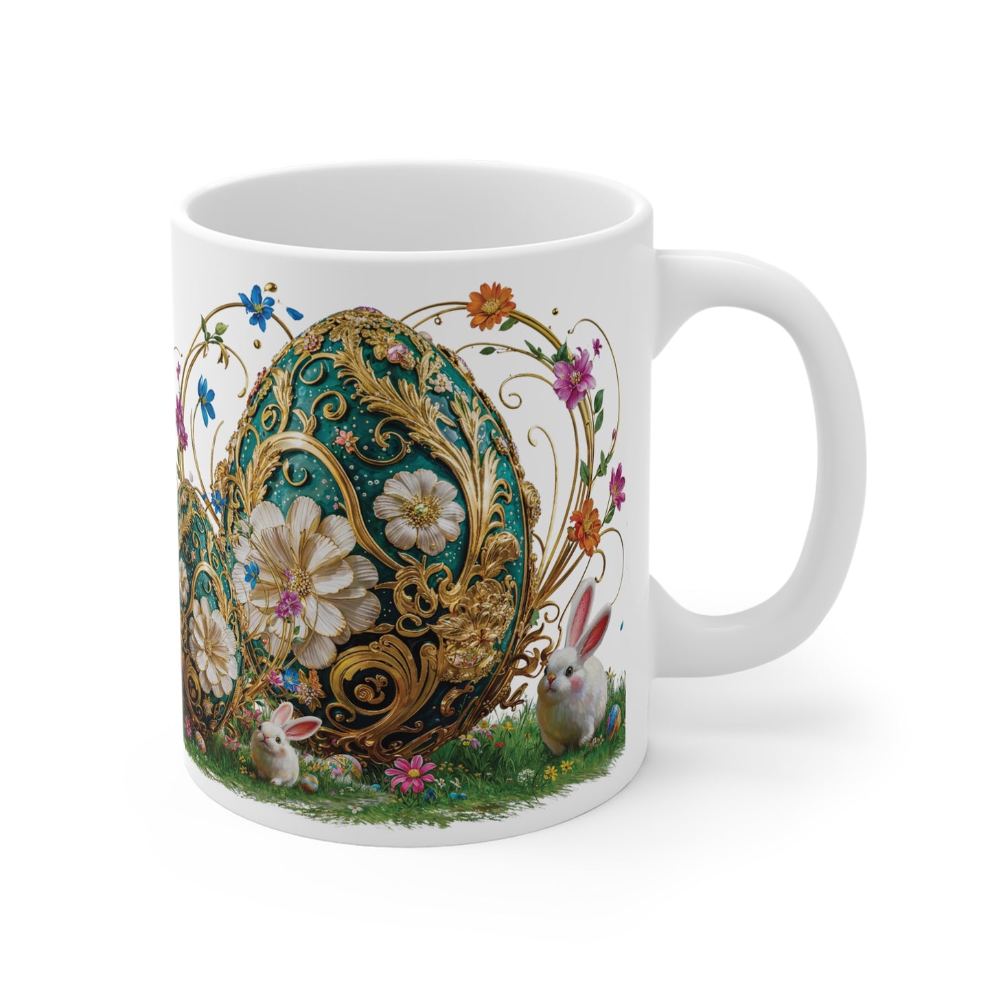 Blooming Elegance Easter Filigree Egg Mug - 01
