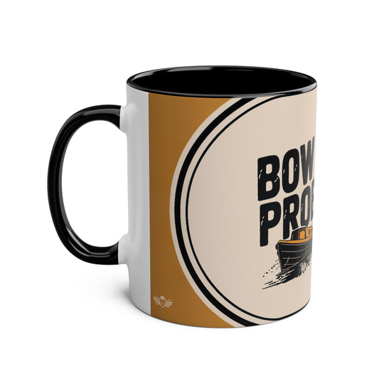 Mug with 'narrowboat design on a beige background