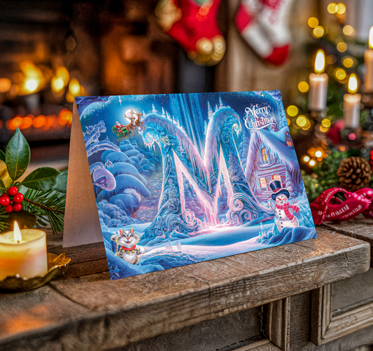 Christmas Greeting Card Letter "M"
