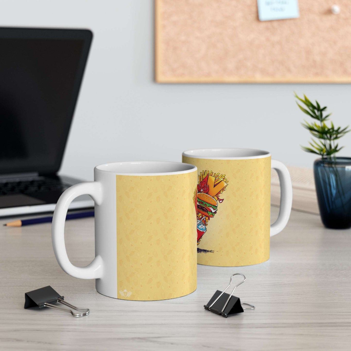 The Comfort Food Designer Mug with Letter V-5