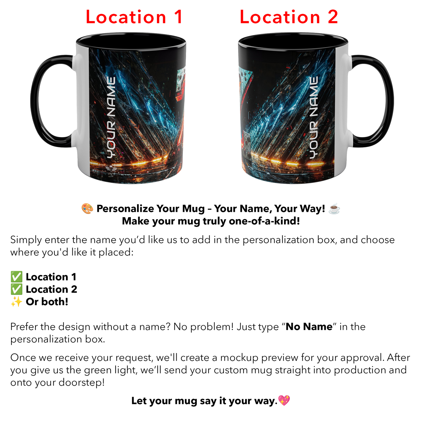 Instructions for personalizing the mug