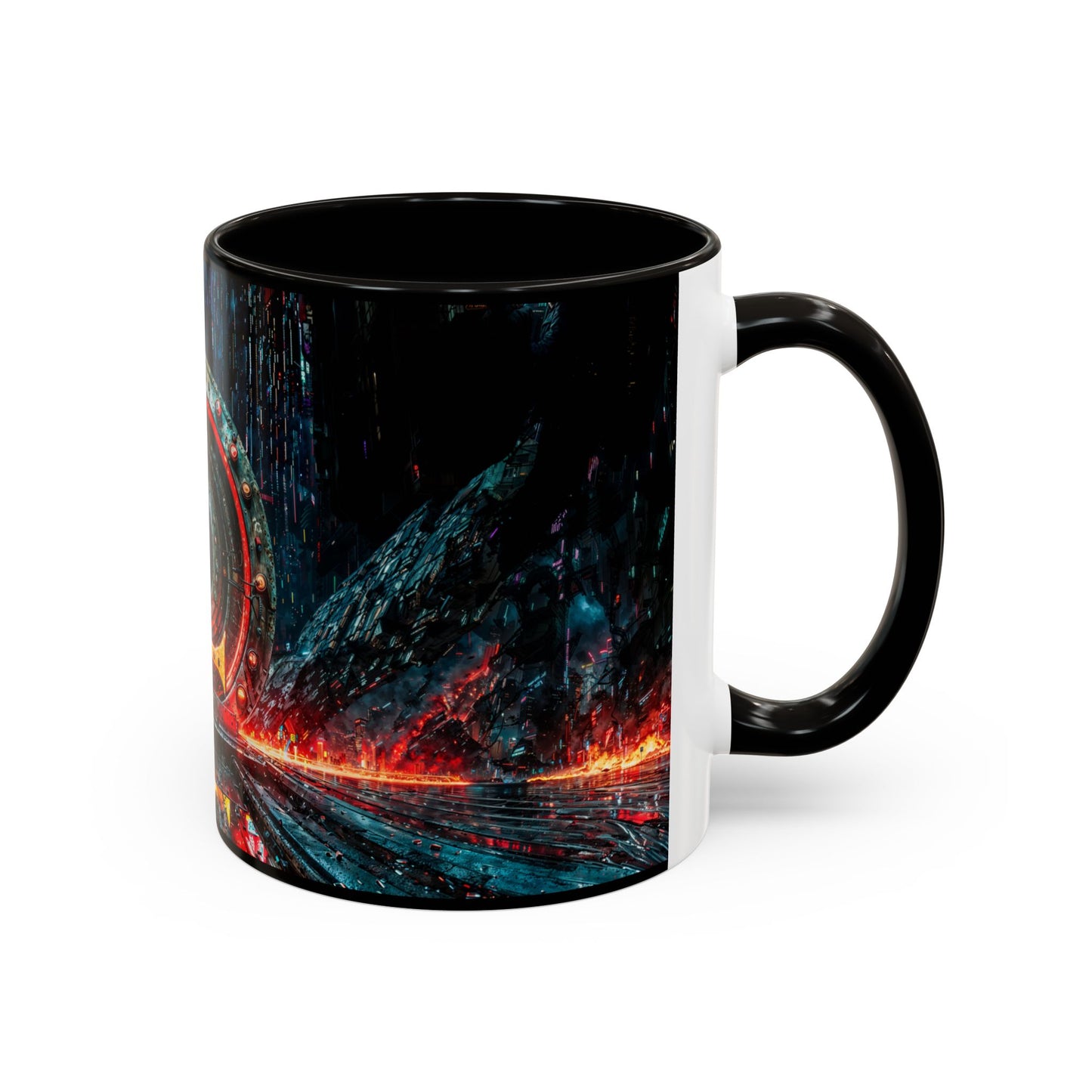 Mug with a cyberpunk design on a white background
