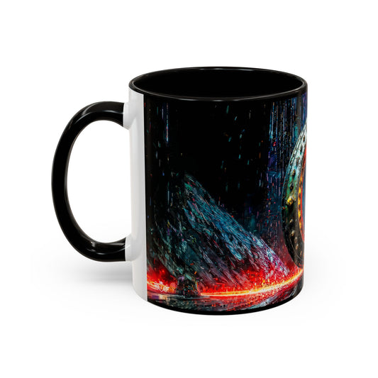 Mug with a cyberpunk design on a white background