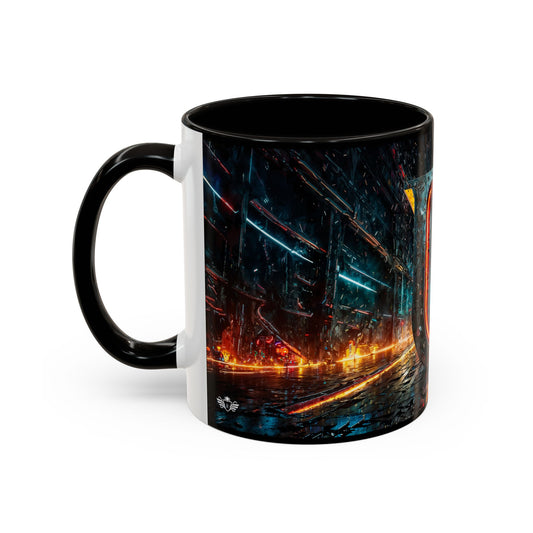 Mug with a cyberpunk design on a white background