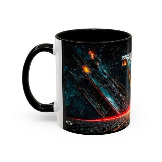 Mug with a cyberpunk design on a white background