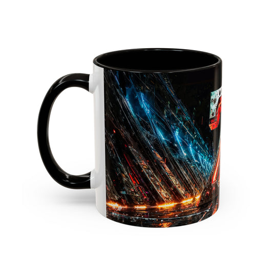 Mug with a cyberpunk design on a white background