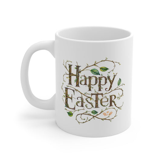 Fairy-Tale Elegance Easter Colorful Feathers Egg Mug - 02