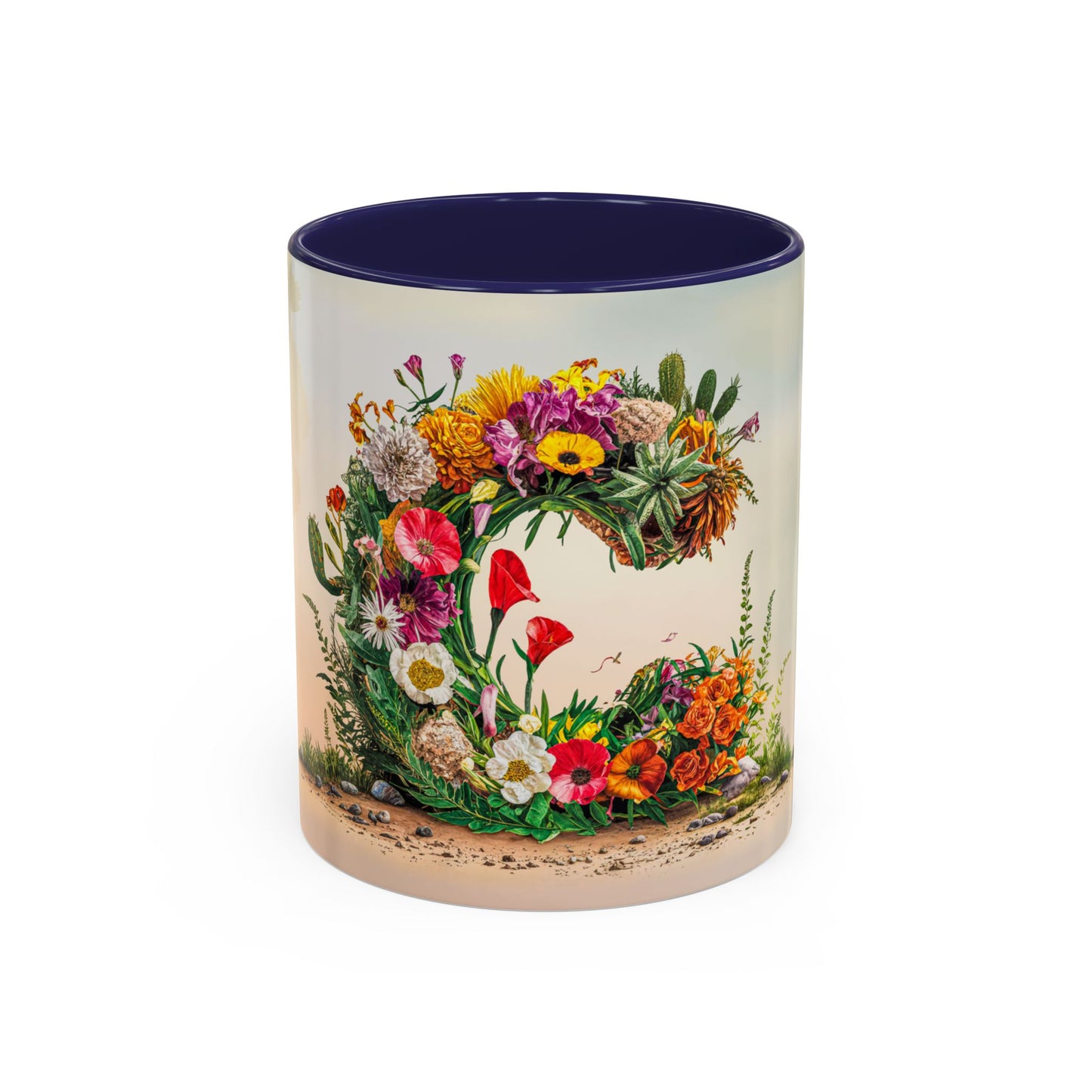 Mug with floral design on a white background