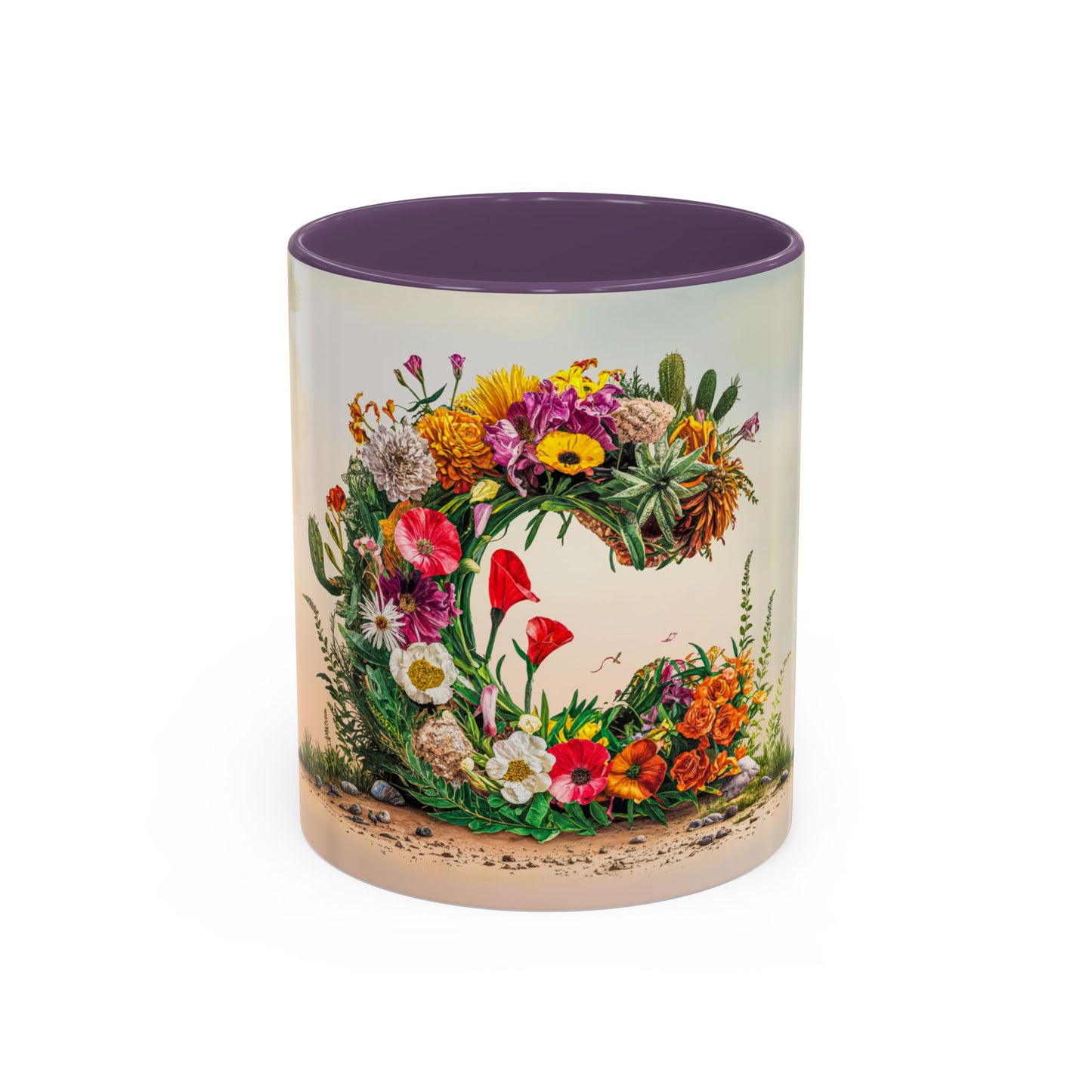 Mug with floral design on a white background