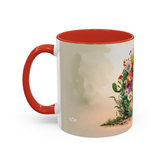 Mug with a floral design on a white background