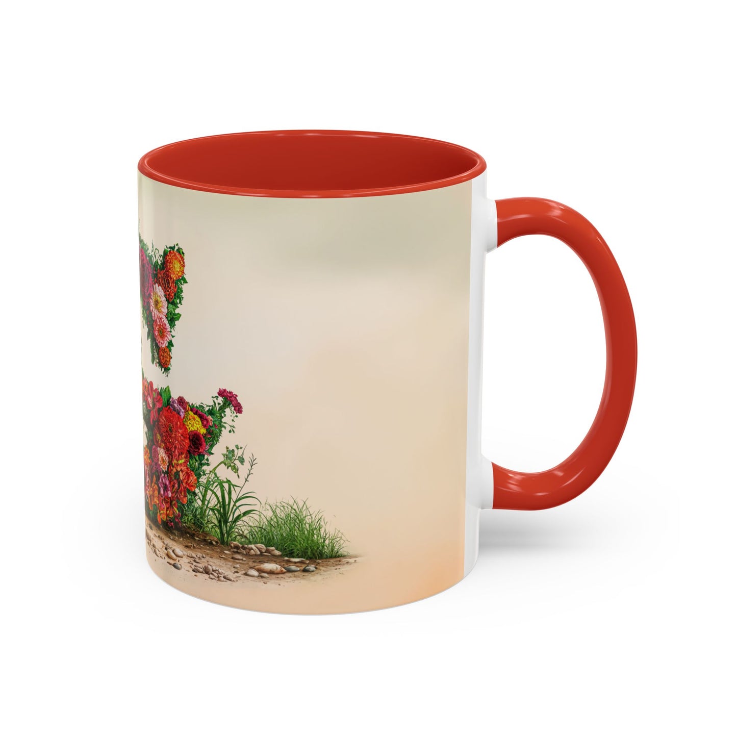 Mug with floral design on a white background