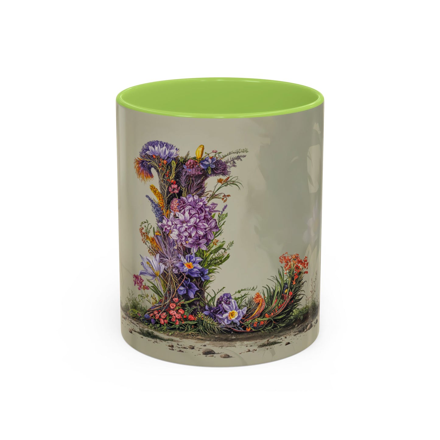 Mug with floral design on a white background