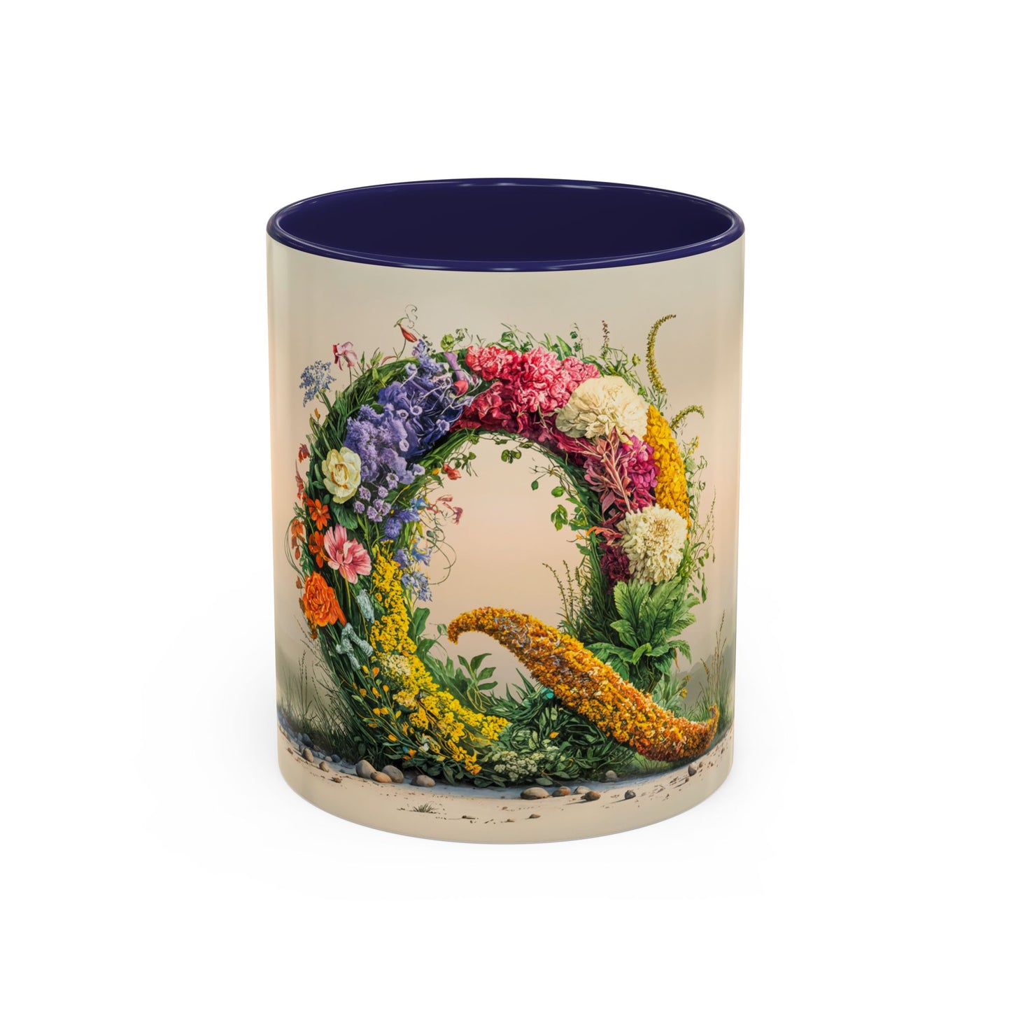 Mug with floral design on a white background