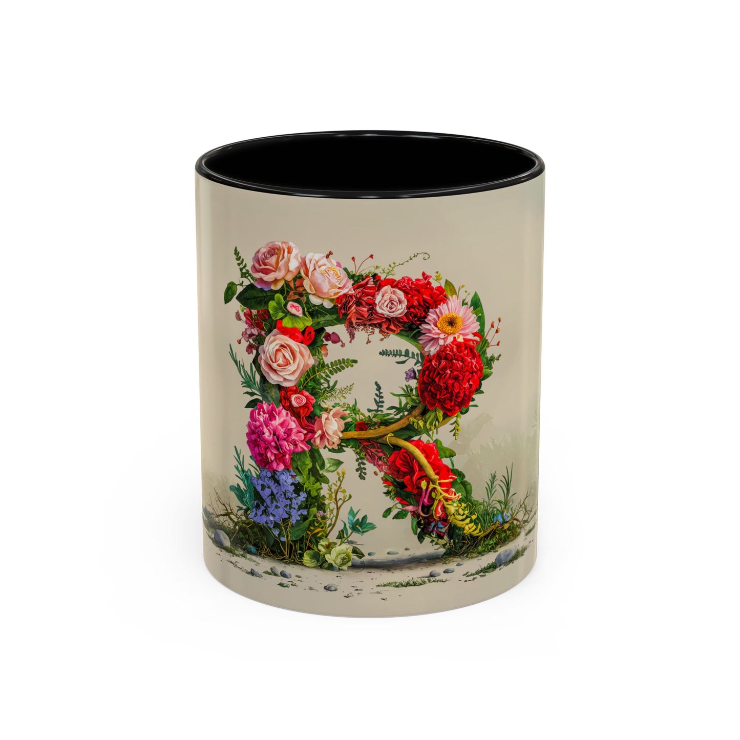 Mug with floral design on a white background