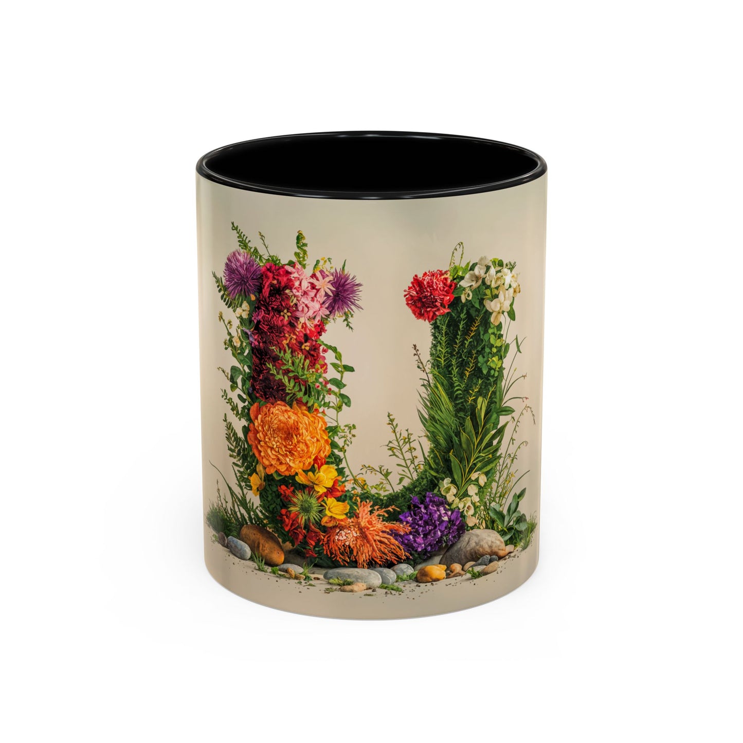 Mug with floral design on a white background
