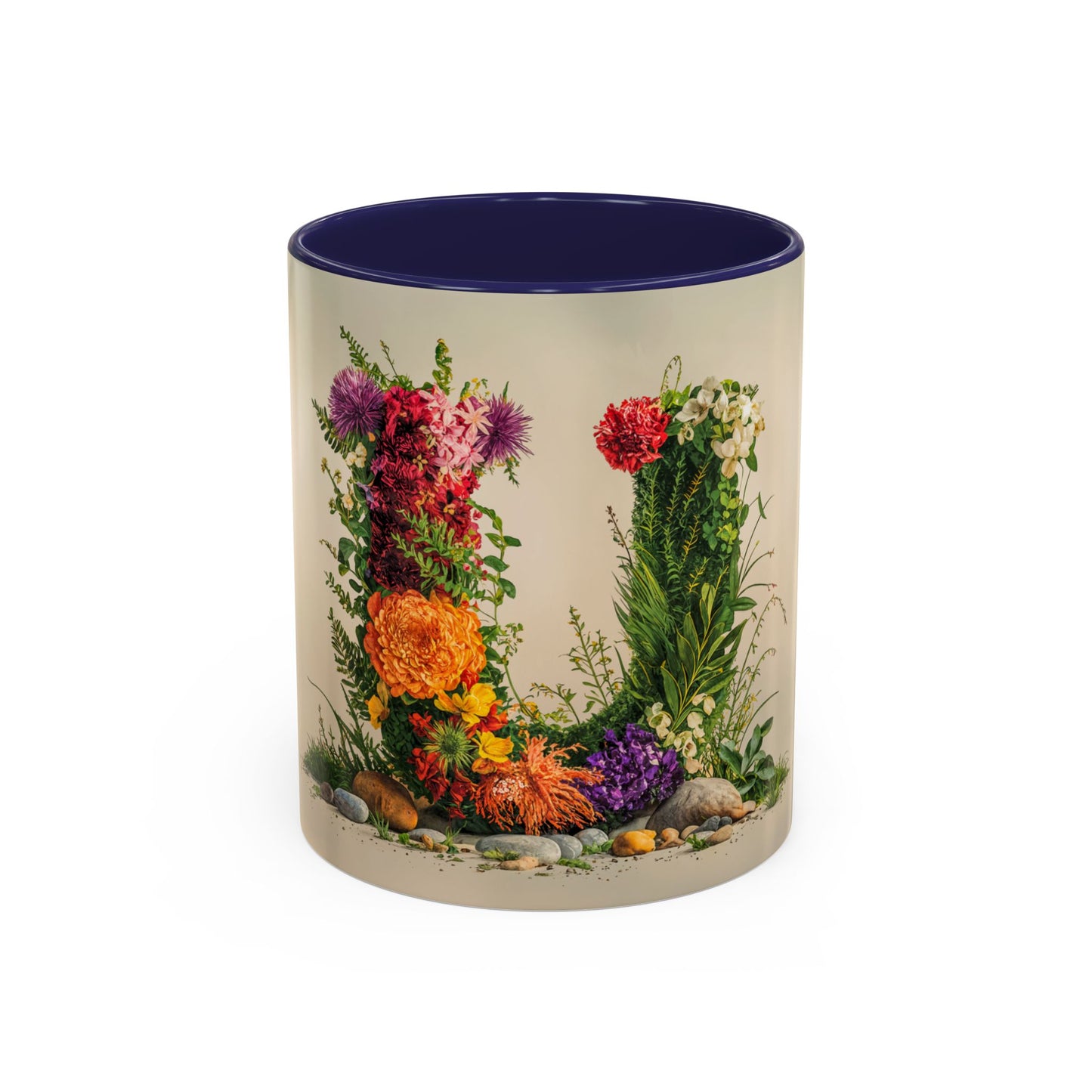 Mug with floral design on a white background