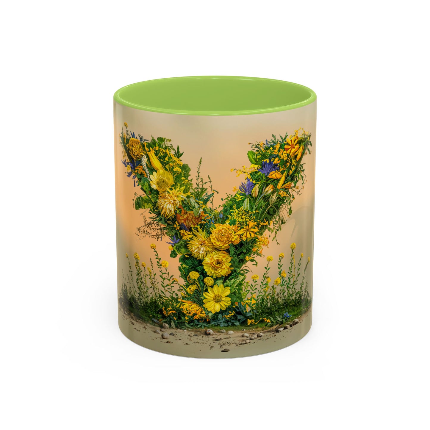 Mug with floral design on a white background