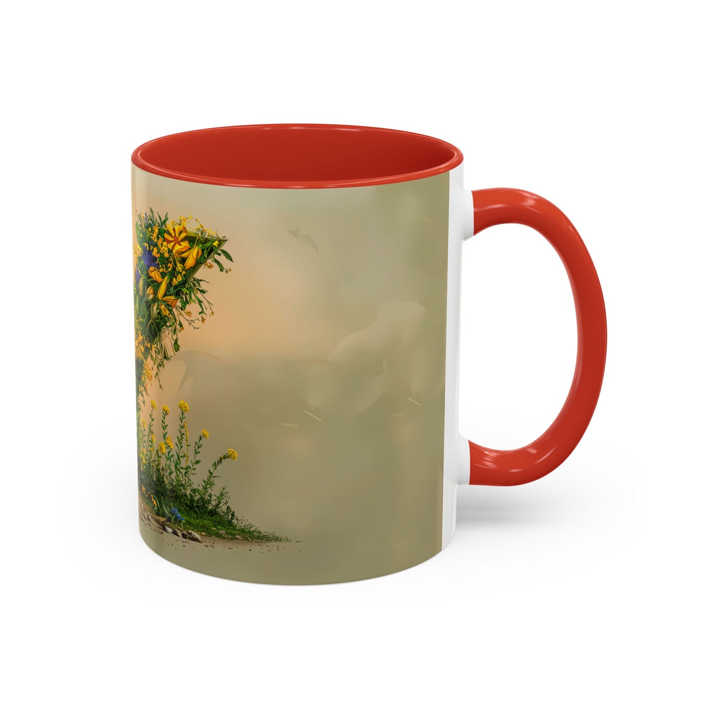 Mug with floral design on a white background