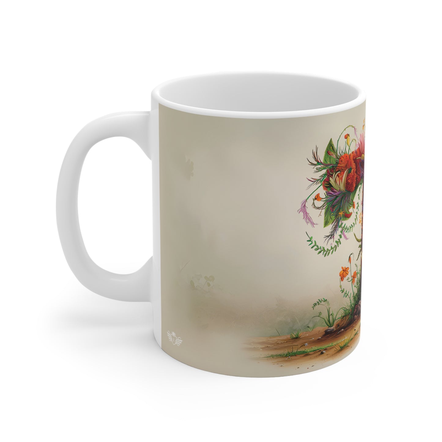 Flower Fantasy Ceramic Mug with Letter T - 02