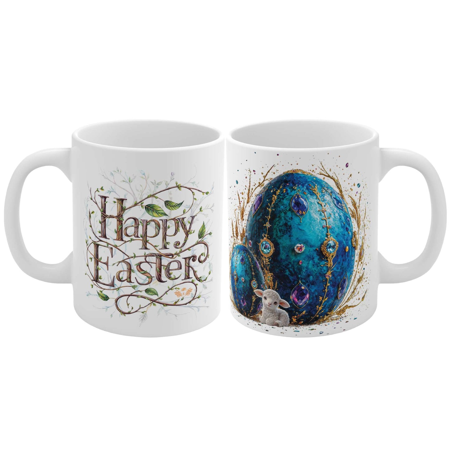Gemstone Elegance Easter Blue Egg Mug - 03