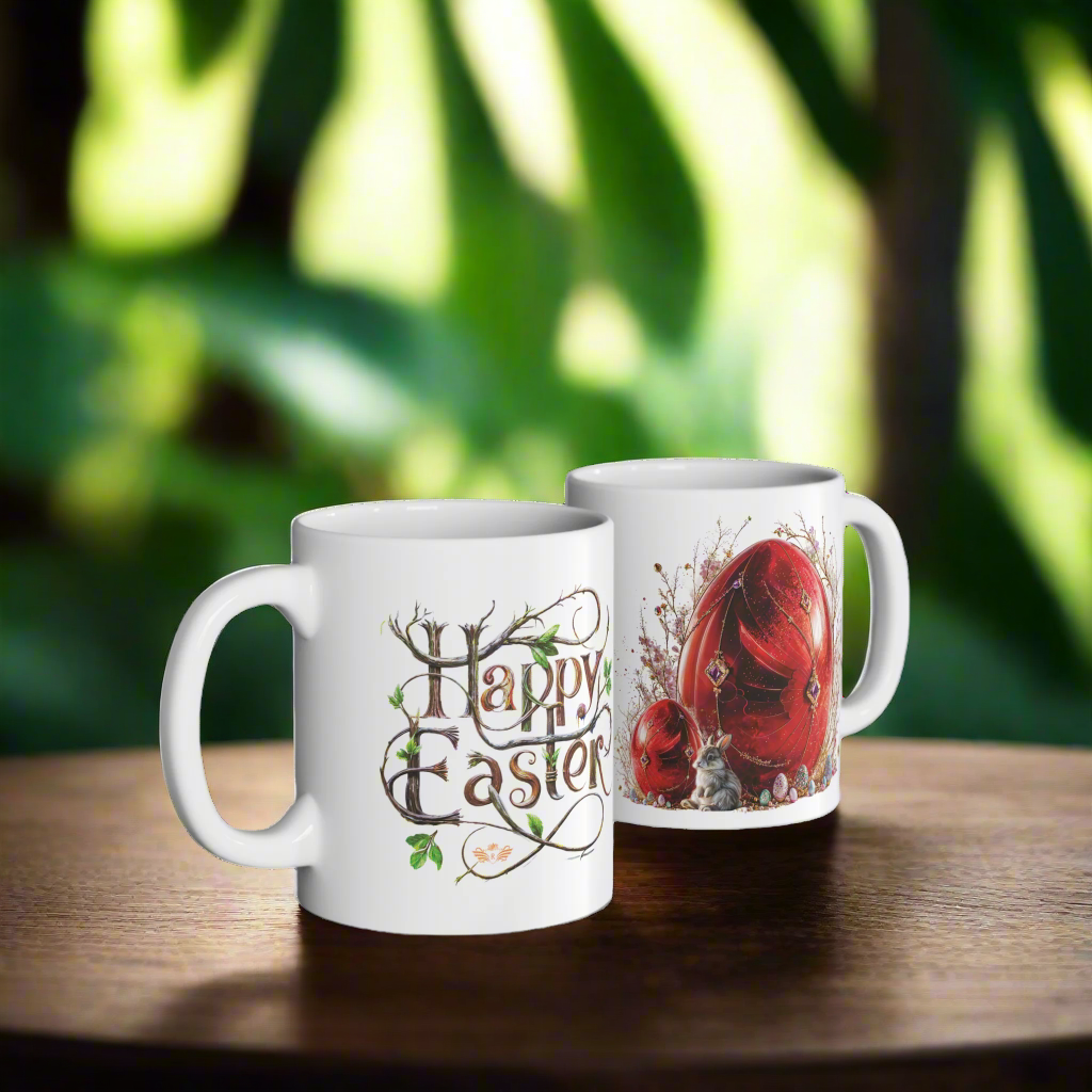 Gemstone Elegance Easter Red Egg Mug - 05