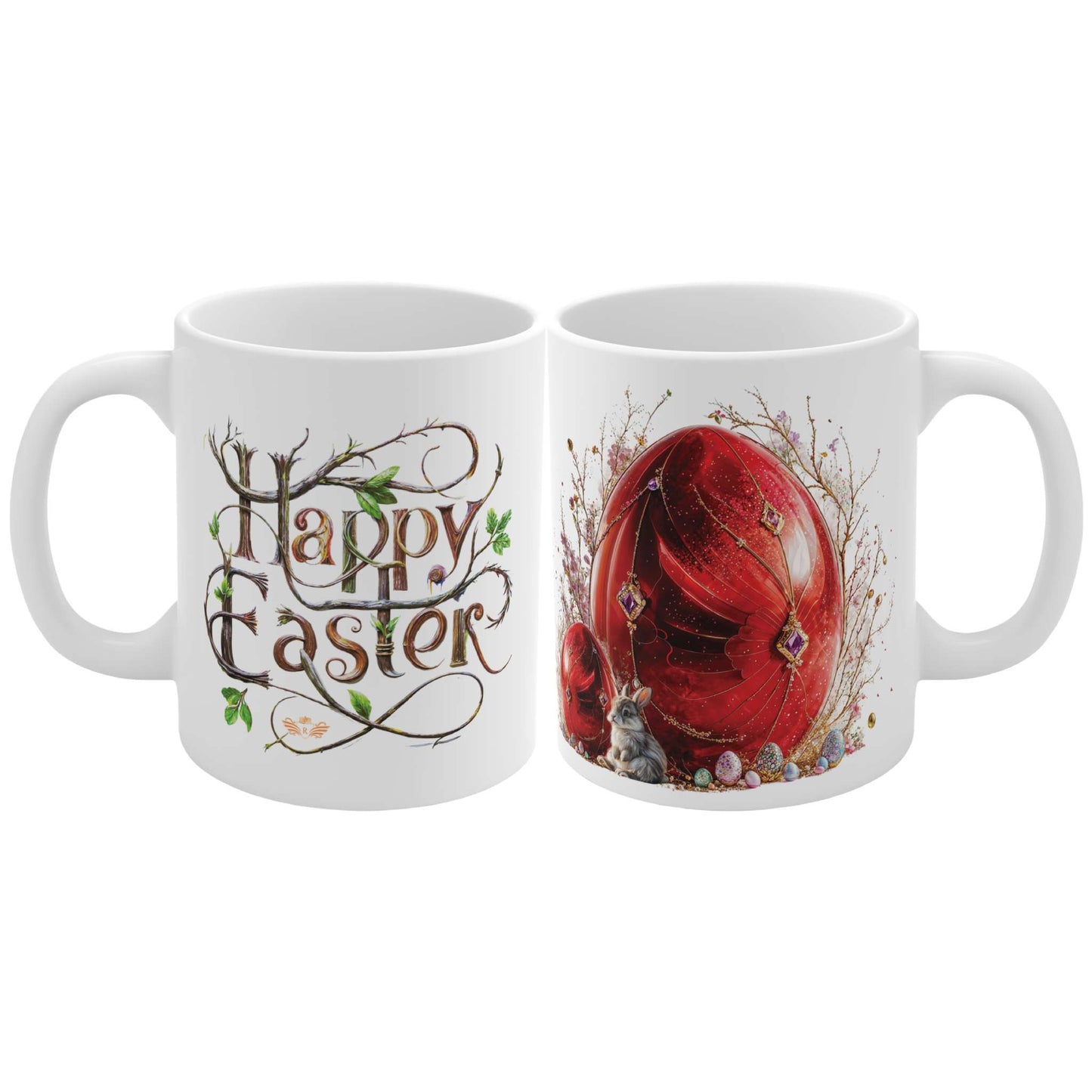 Gemstone Elegance Easter Red Egg Mug - 03