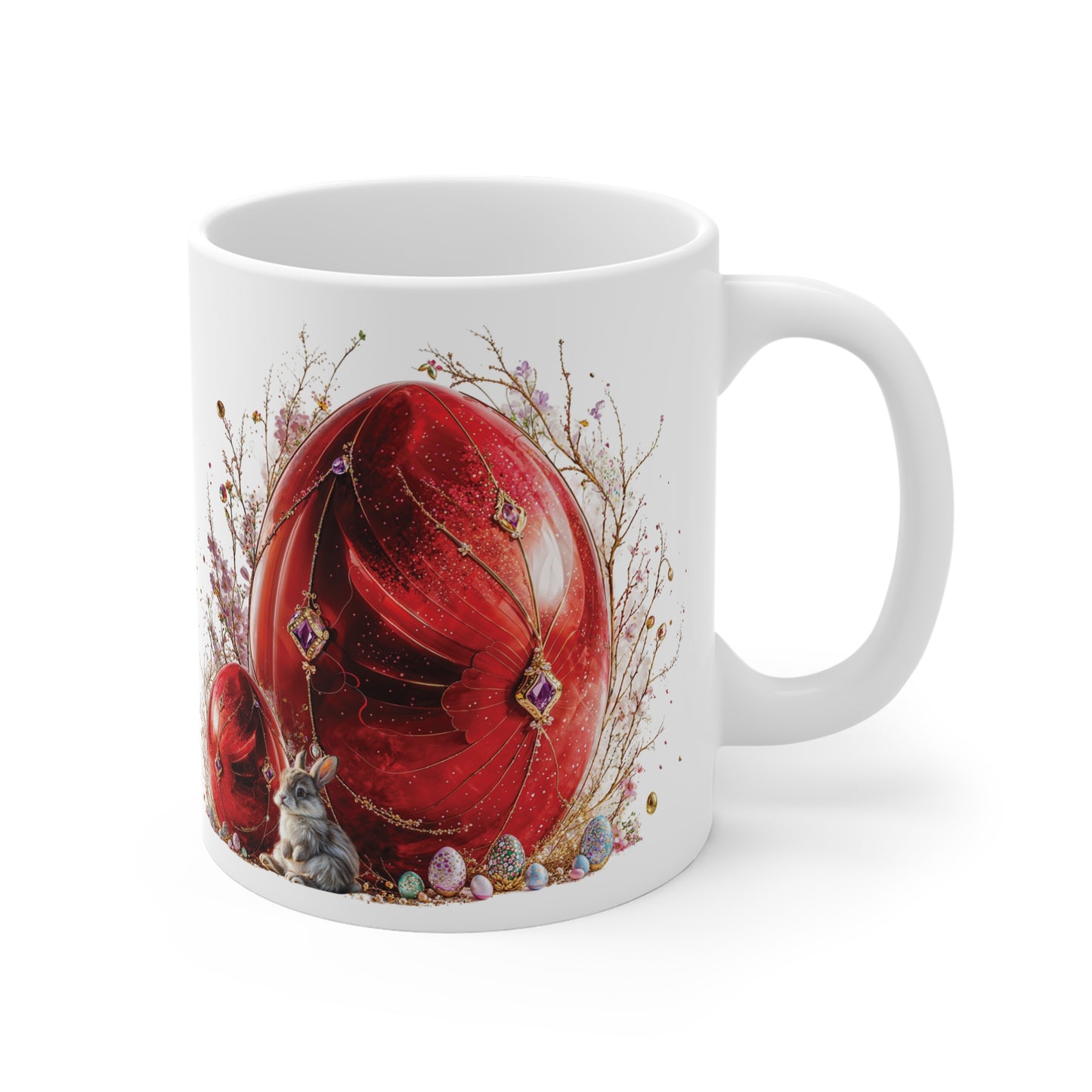 Gemstone Elegance Easter Red Egg Mug - 01