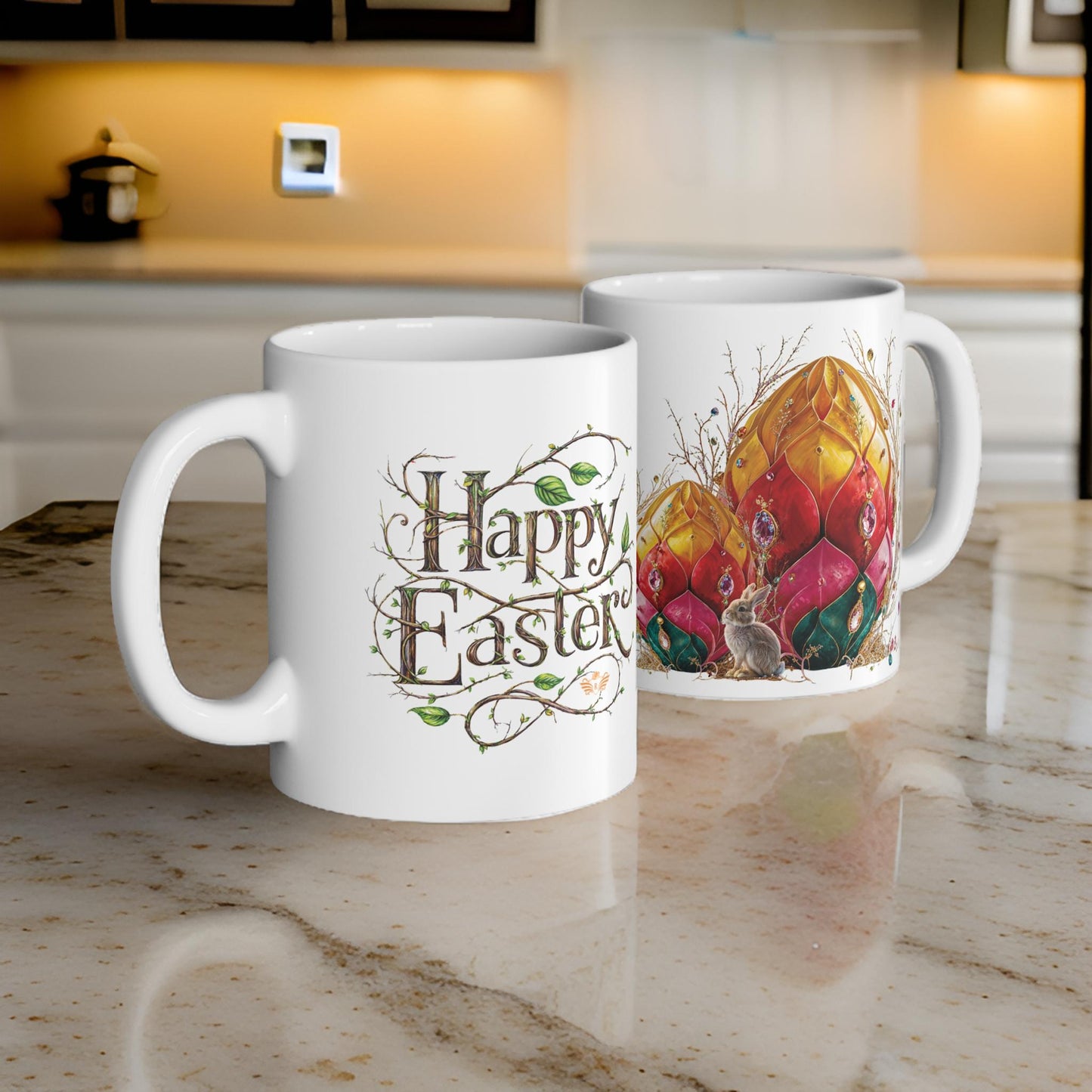 Golden Elegance Easter Multicolored Egg Mug - 05