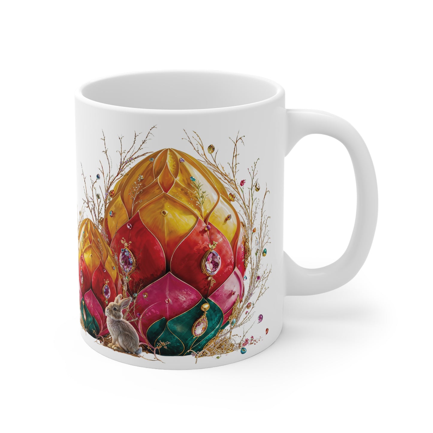 Golden Elegance Easter Multicolored Egg Mug - 01