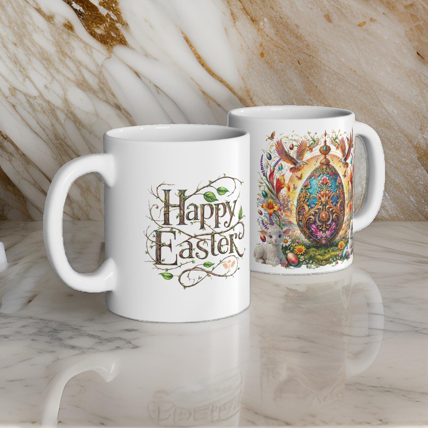 Golden Filigree Elegance Easter Masterpiece Egg Mug - 05