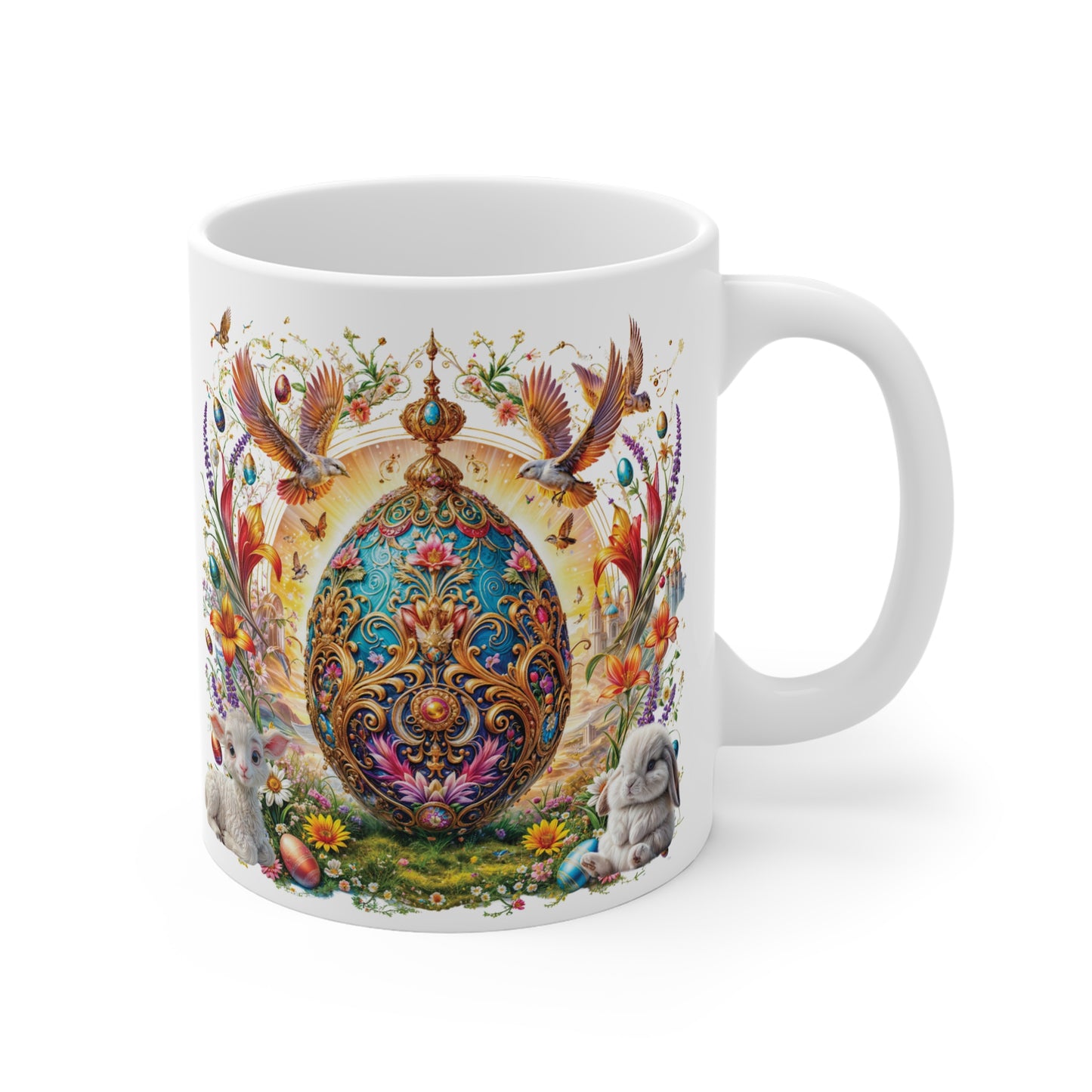 Golden Filigree Elegance Easter Masterpiece Egg Mug - 01