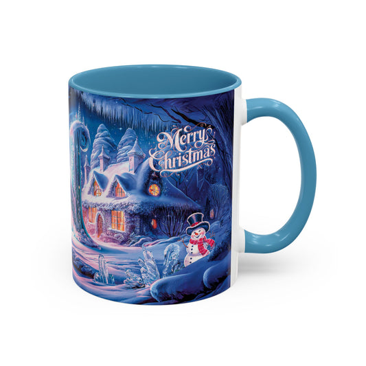 Mug with Christmas scene design on a white background