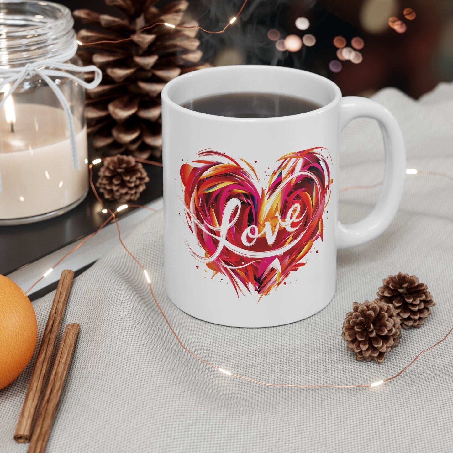 Radiant Hearts Love Ceramic Mug - 04