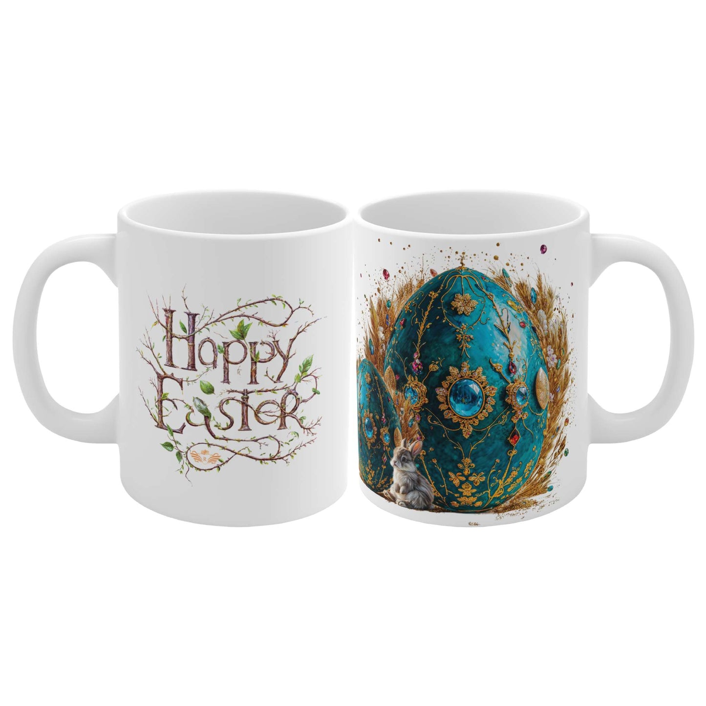 Regal Elegance Easter Sparkling Gemstones Egg Mug - 03