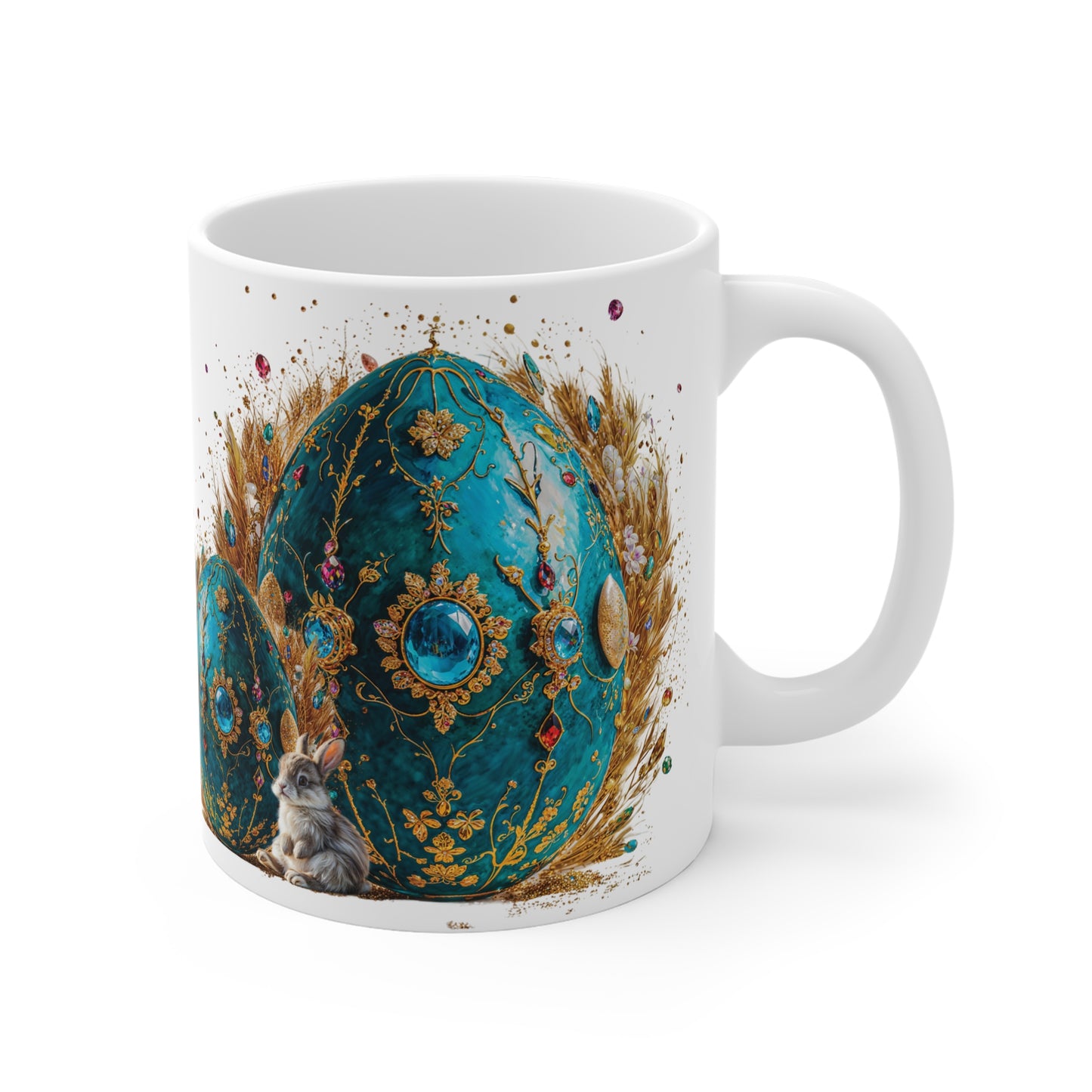Regal Elegance Easter Sparkling Gemstones Egg Mug - 01