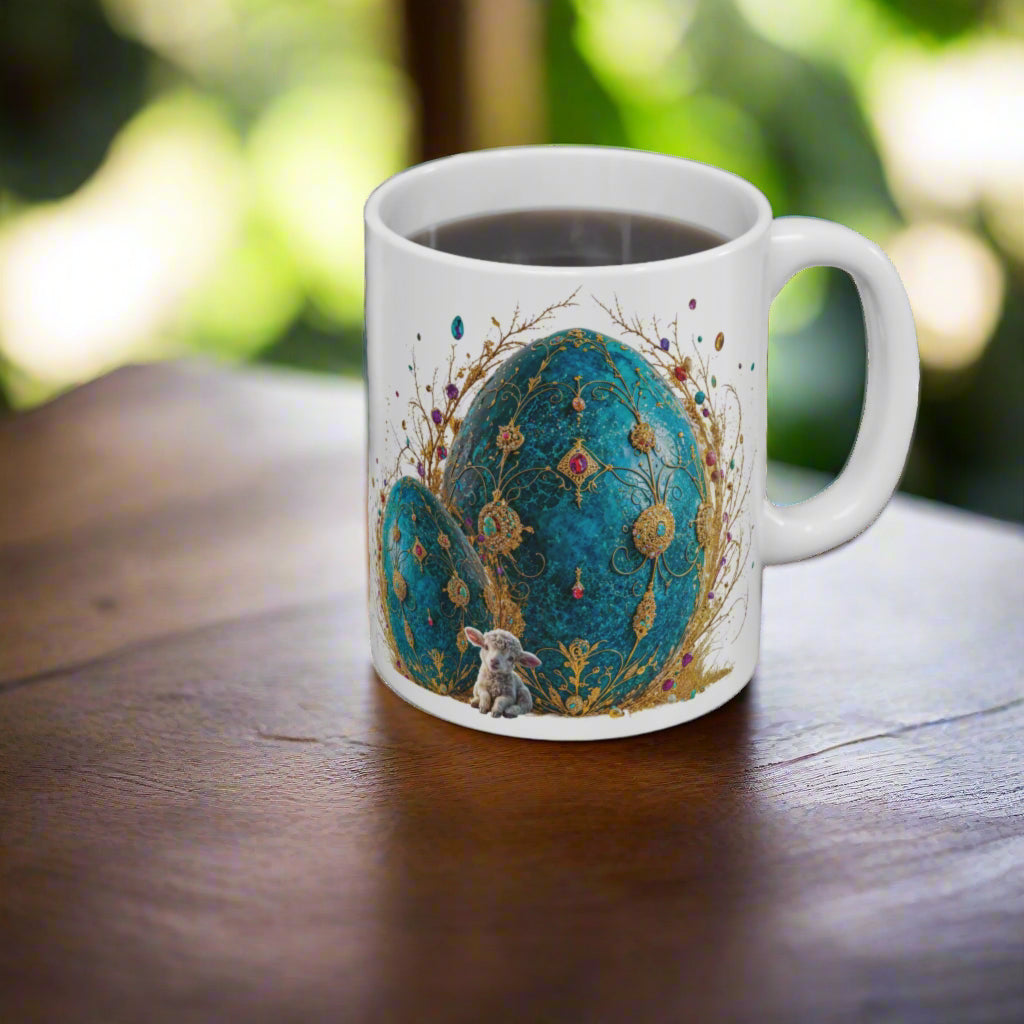 Royal Elegance Easter Turquoise Egg Mug - 04