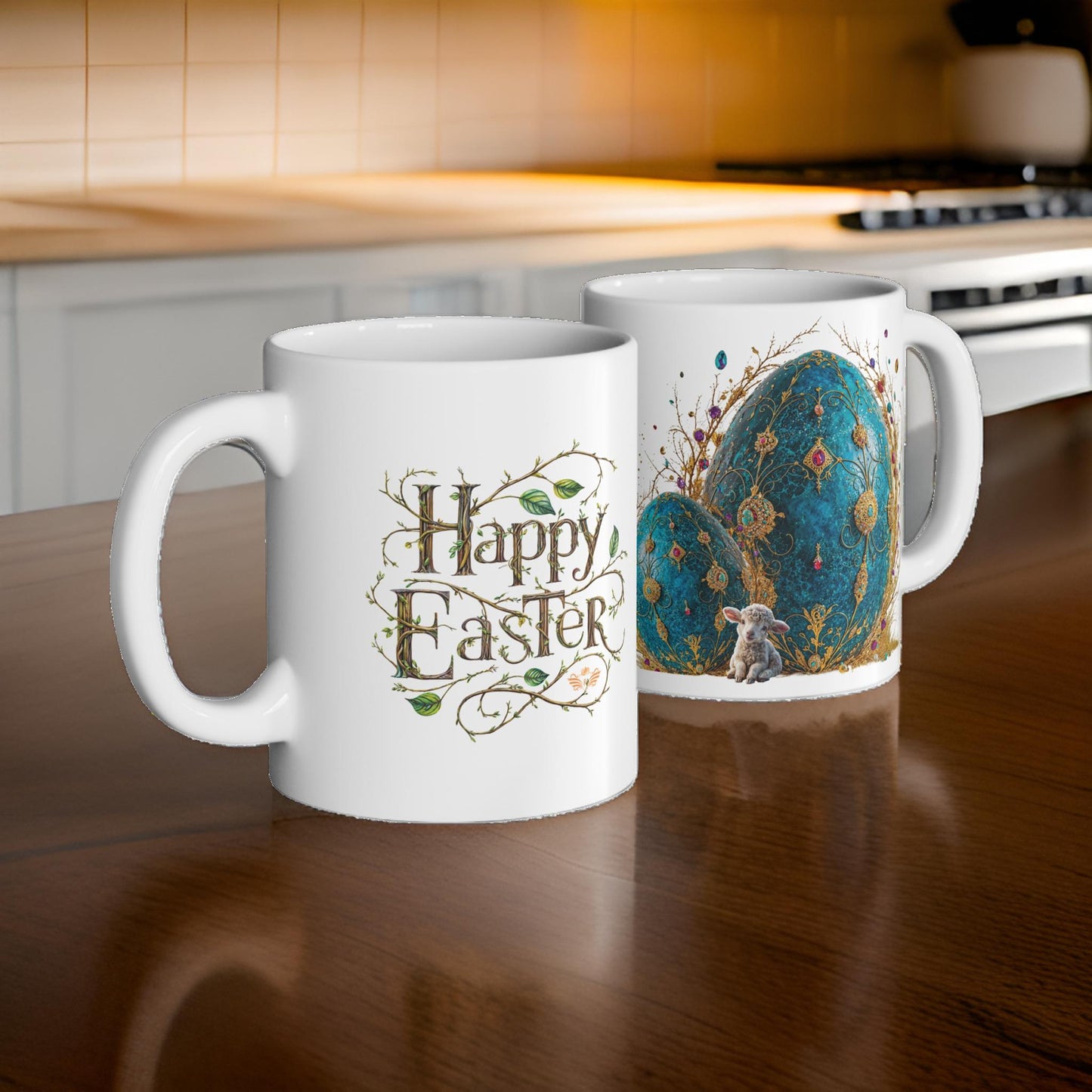 Royal Elegance Easter Turquoise Egg Mug - 05