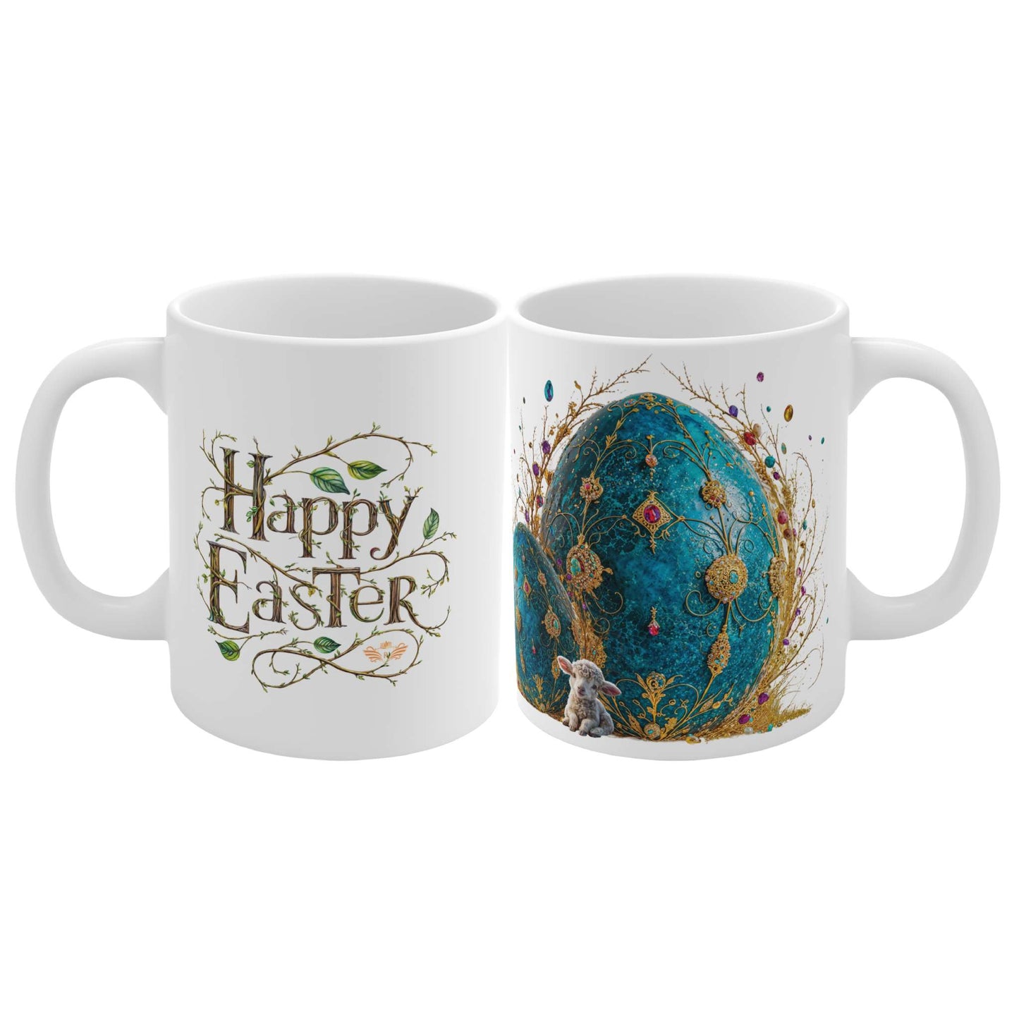 Royal Elegance Easter Turquoise Egg Mug - 03