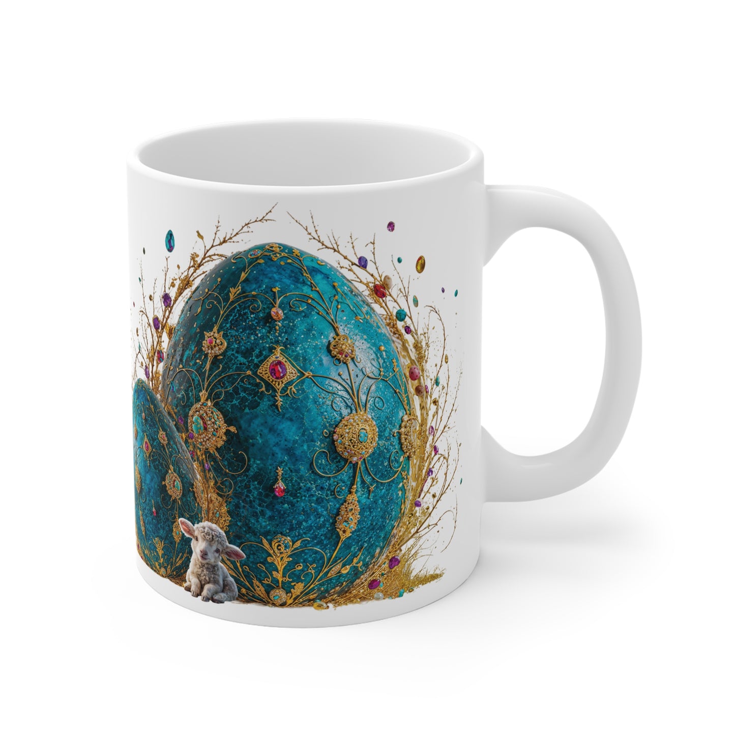Royal Elegance Easter Turquoise Egg Mug - 01