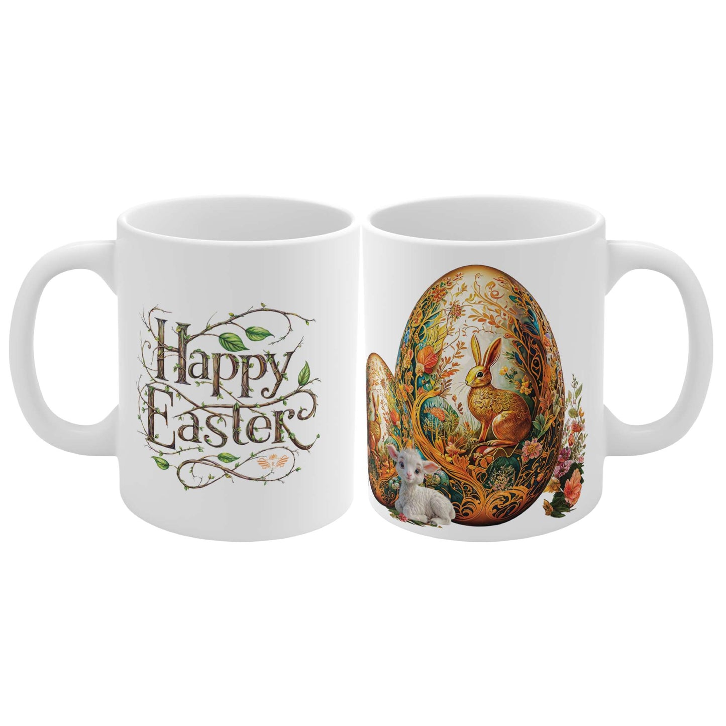Vintage Elegance Easter Golden Patterns Egg Mug - 03