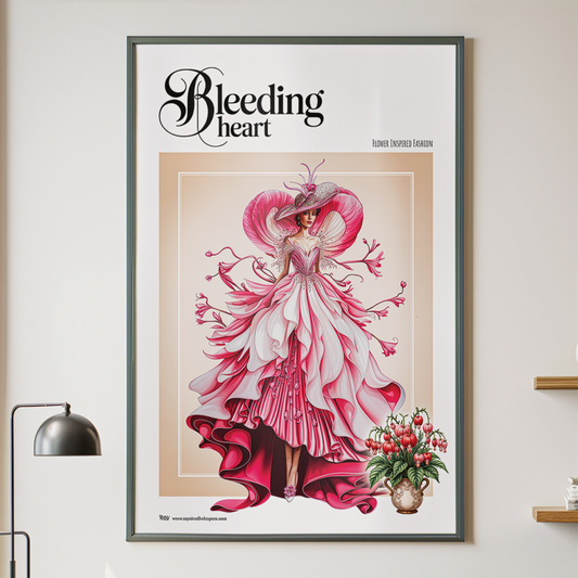 Bleeding Heart Flower Fashion Poster
