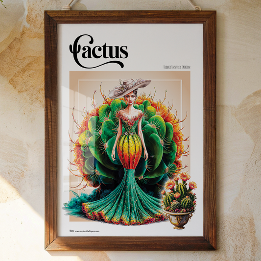 Cactus Flower Fashion Poster