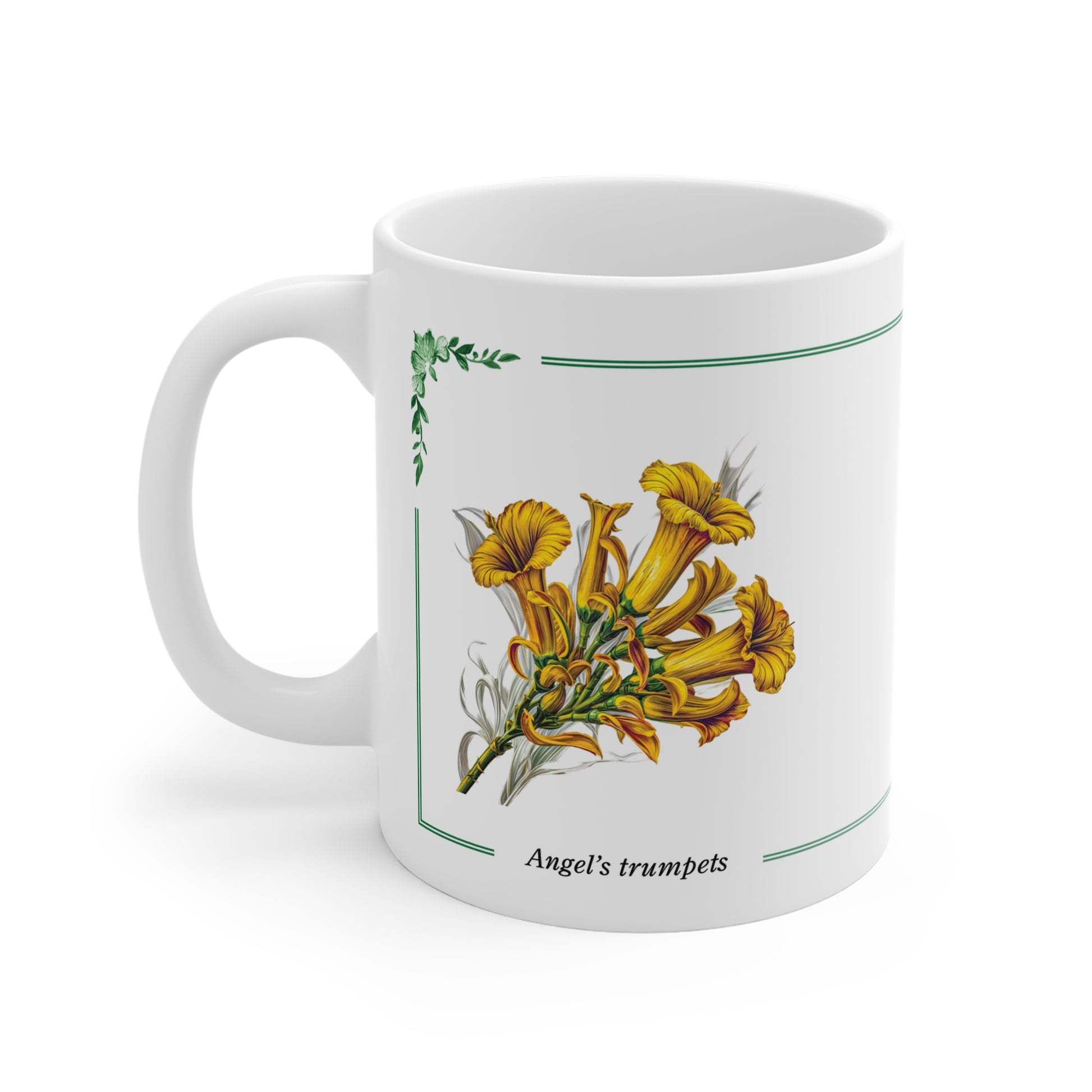 Angel’s Trumpets Elegance Yellow Green Fashion Mug - 02