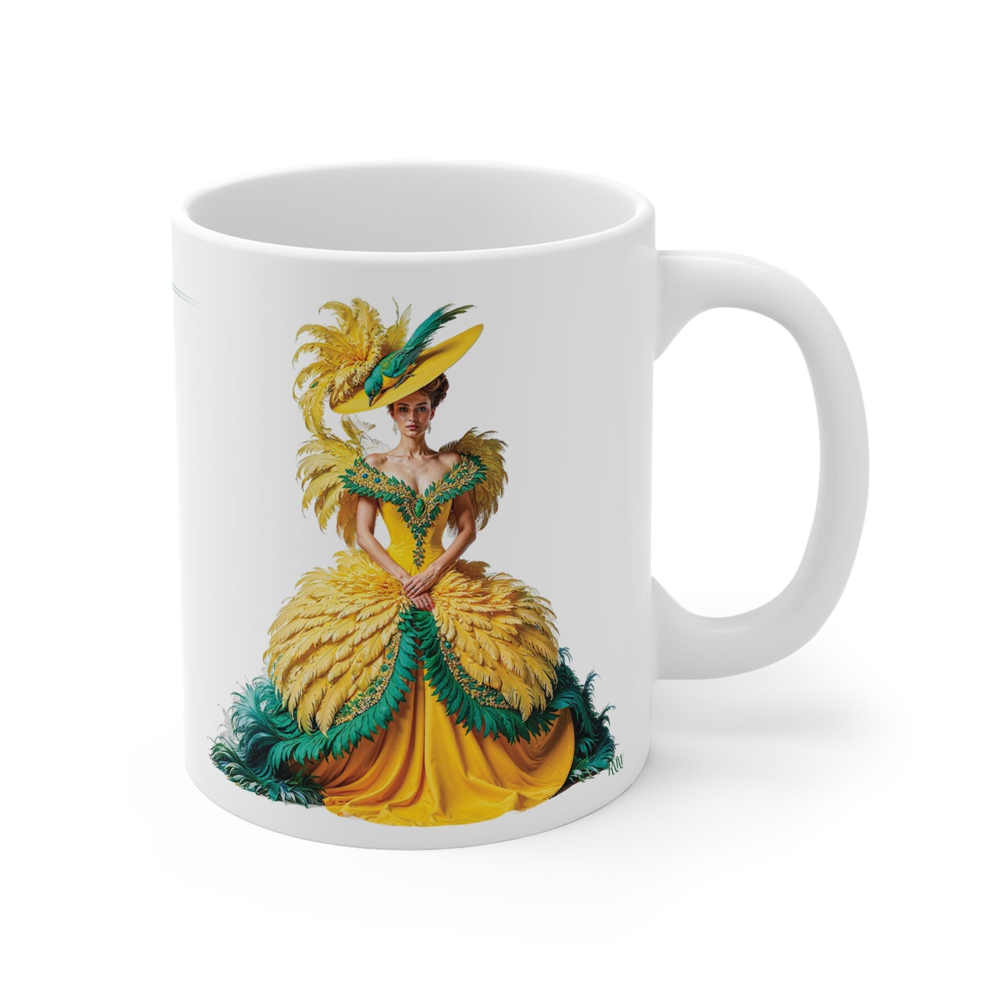 Angel’s Trumpets Elegance Yellow Green Fashion Mug - 01
