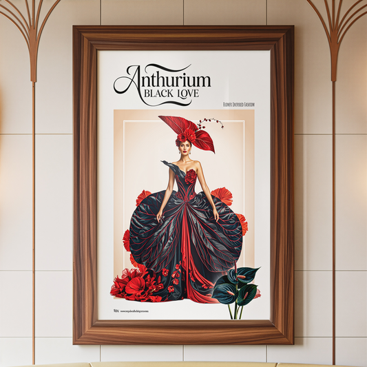 Anthurium "Black Love" Flower Fashion Poster