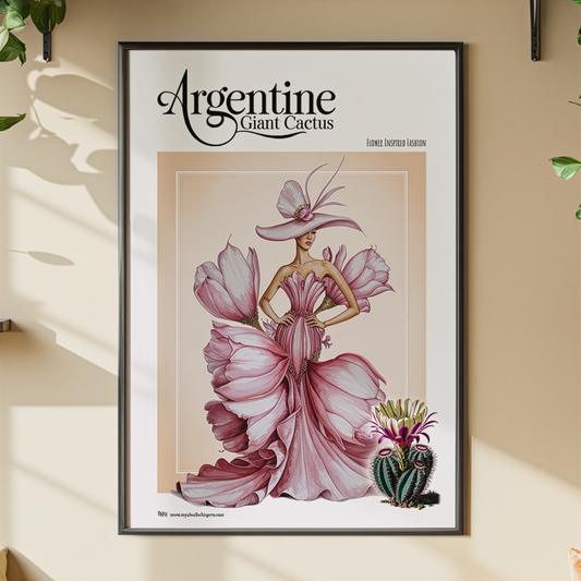 Argentine Giant Cactus Flower Fashion Poster