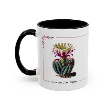 Mug with Argentine Giant Cactus design on a white background