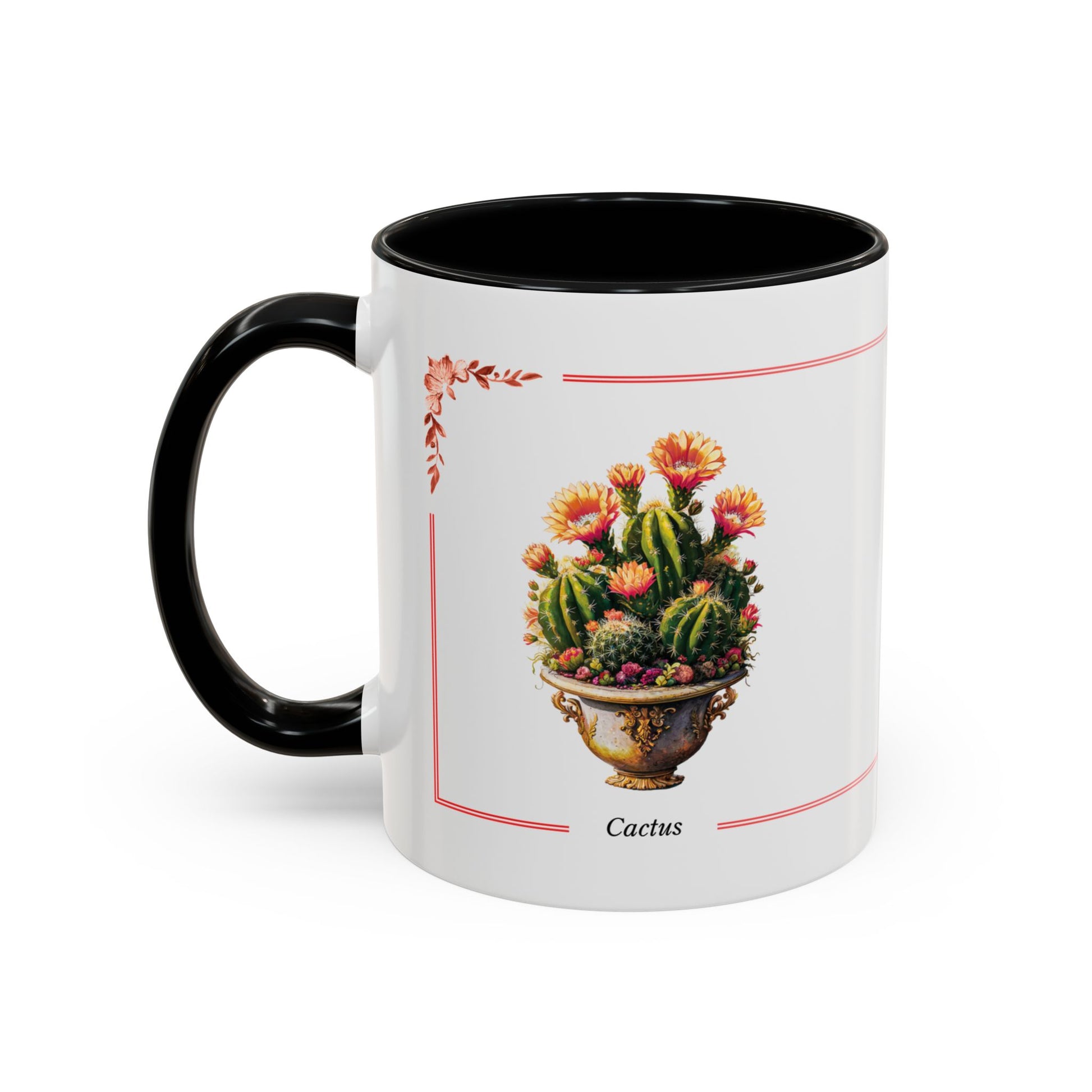 Mug with a cactus design on a white background